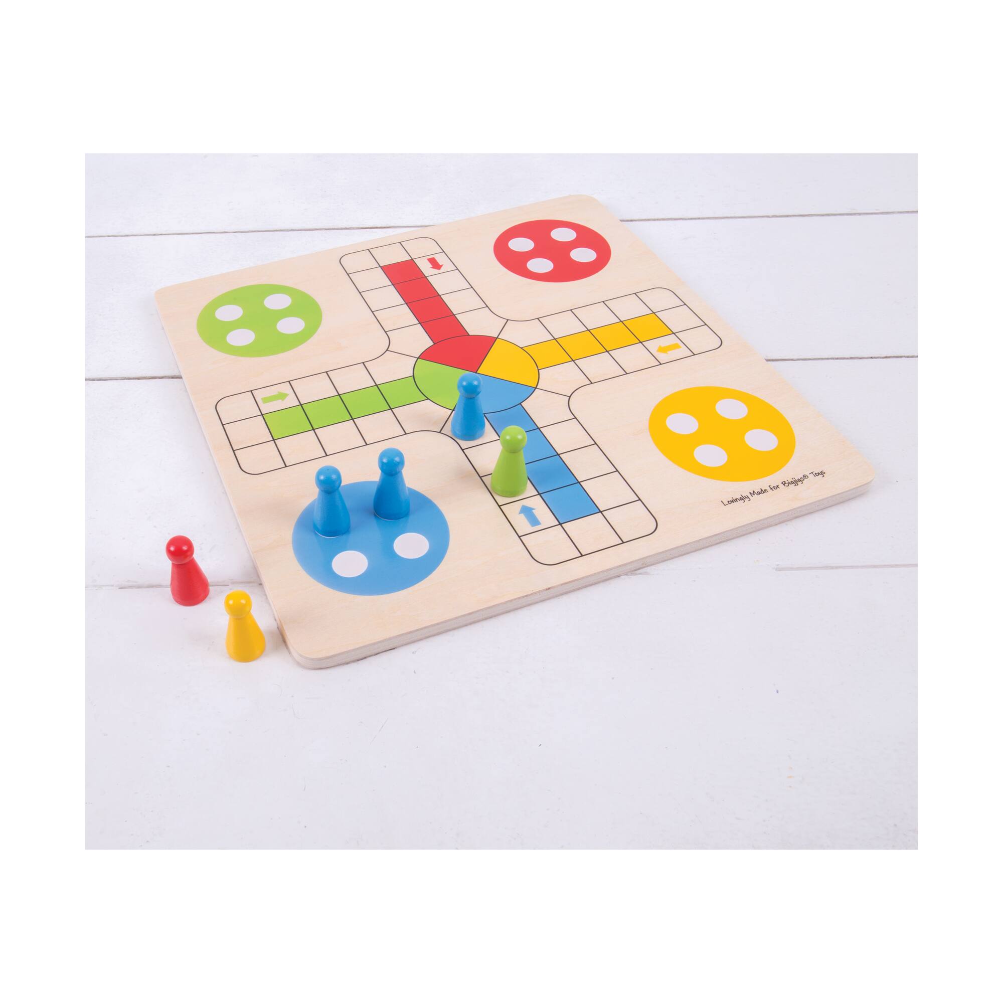 Bigjigs Toys® Wooden Traditional Ludo Board Game